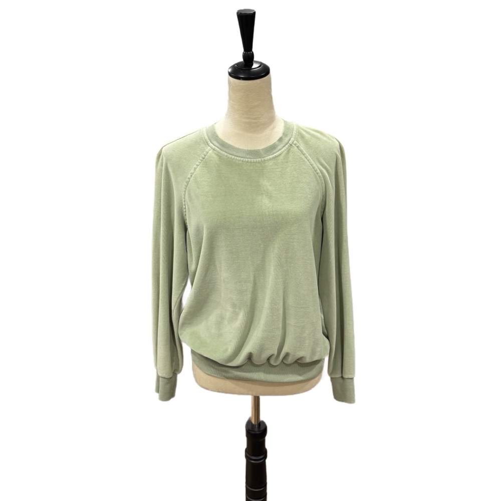 ♥️5/$20♥️ Green Crewneck Velour Sweatshirt size Small